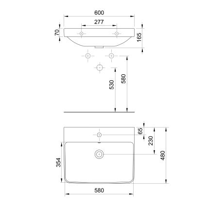Bruckner - Upotettava pesuallas NERON 60x48 cm valkoinen