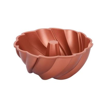 Bundt-kakkuvuoka KITCHISIMO 24 cm pyörremalli/kuparinvärinen