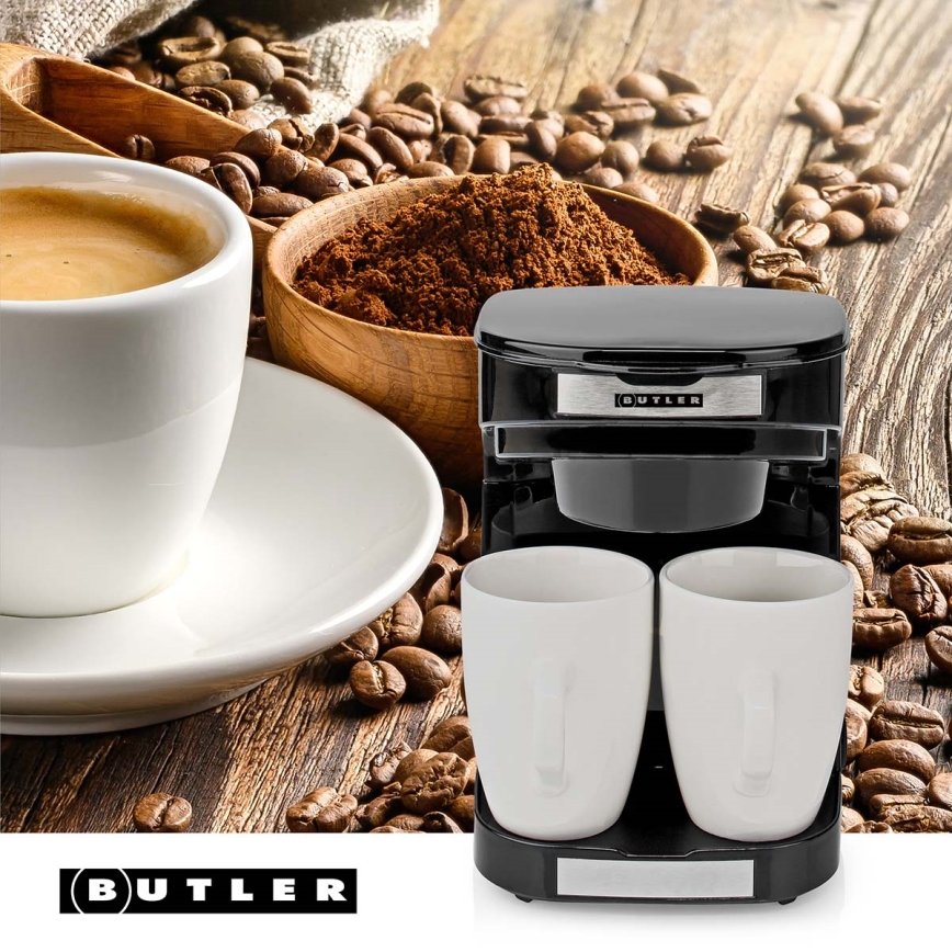 Butler - Kahvinkeitin kahdelle kupille 450W/230V musta