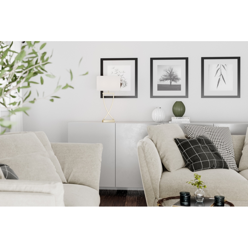 ByRydens - Pöytävalaisin OMEGA 1xE27/5W/230V valkoinen/kulta