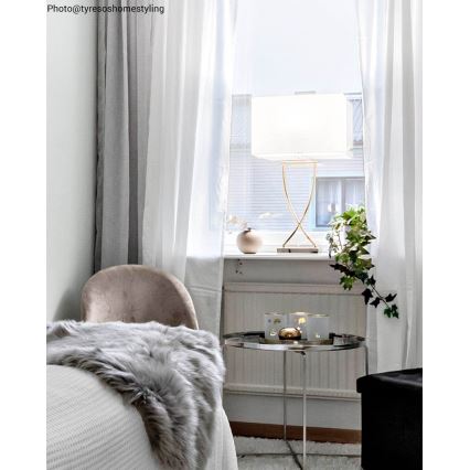 ByRydens - Pöytälamppu OMEGA 1xE27/5W/230V valkoinen/messinki