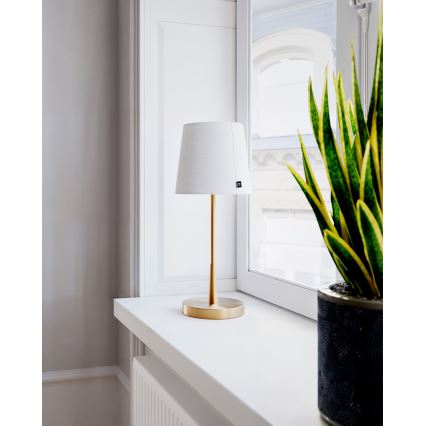 ByRydens - Pöytälamppu LUMI 1xE27/8W/230V valkoinen/kultainen 48,5 cm