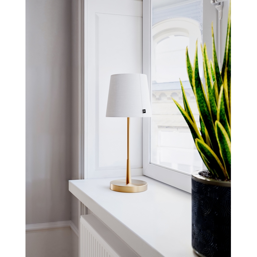 ByRydens - Pöytälamppu LUMI 1xE27/8W/230V valkoinen/kultainen 48,5 cm