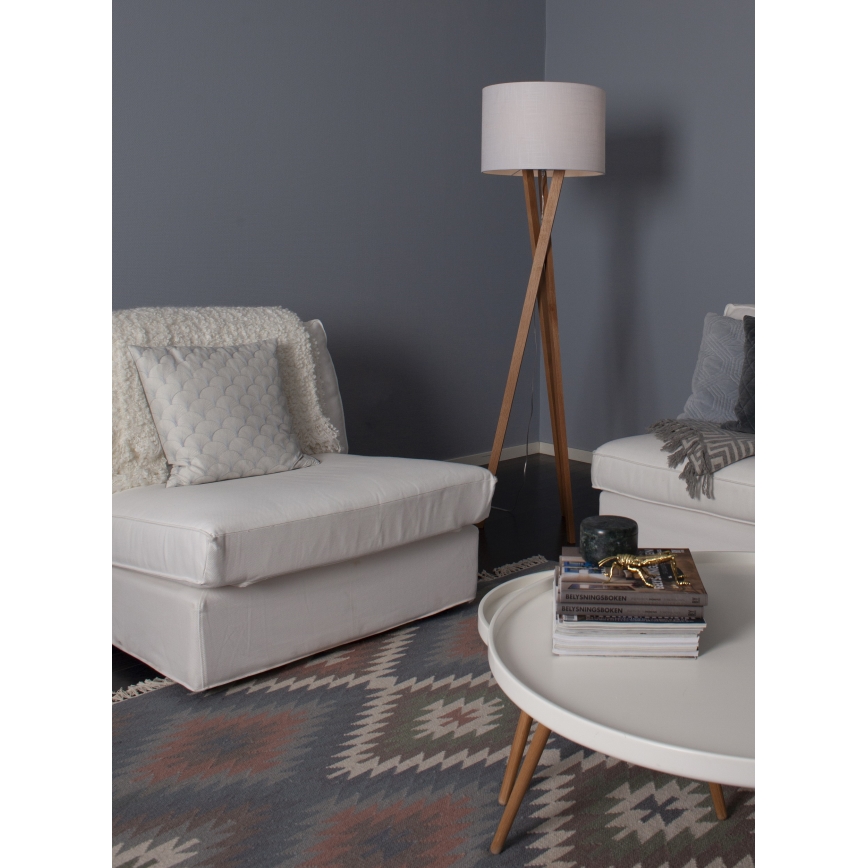 ByRydens - Lattialamppu VEGA 1xE27/5W/230V beige/valkoinen