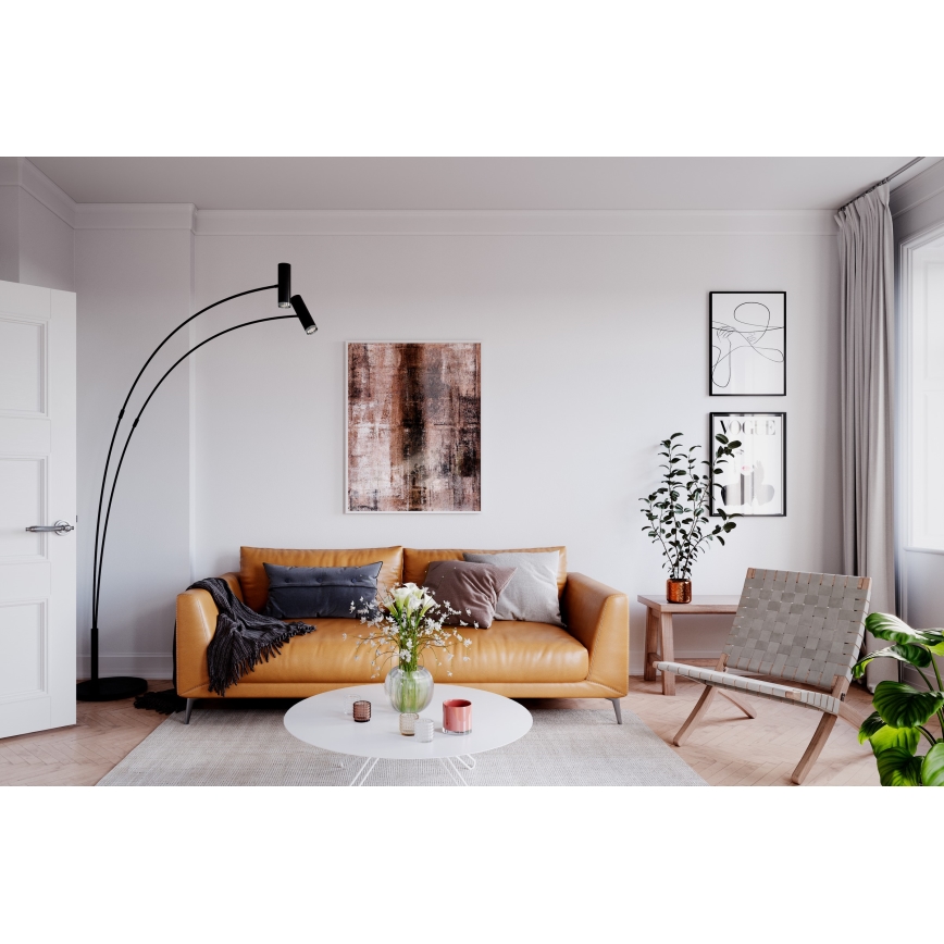 ByRydens - Lattialamppu PULS 2xGU10/5W/230V musta