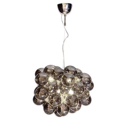 ByRydens - Kattokruunu johdossa GROSS 8xG9/4W/230V savuinen/musta halkaisija 50 cm