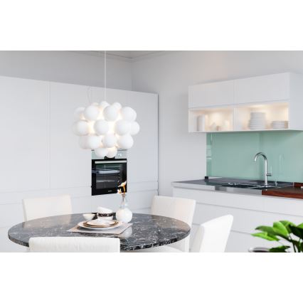 ByRydens - Kattokruunu johdossa GROSS 8xG9/4W/230V valkoinen halkaisija 50 cm