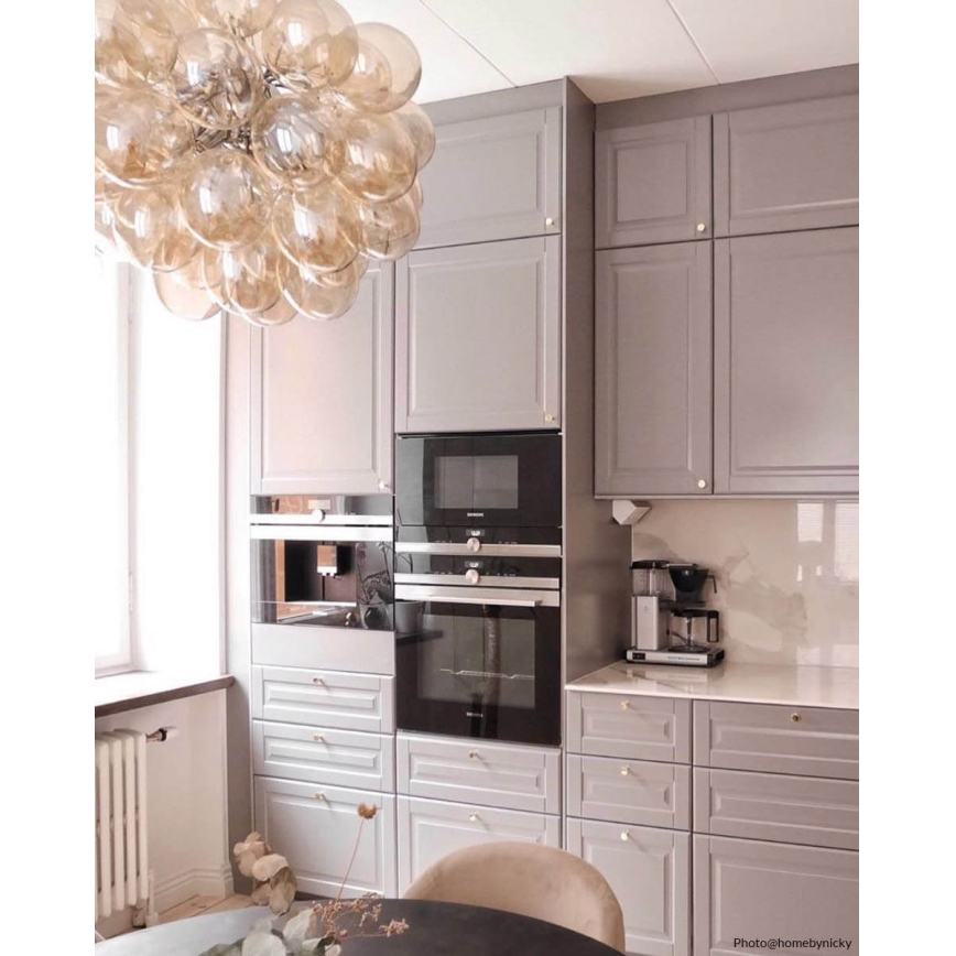 ByRydens - Kattokruunu johdossa GROSS 8xG9/4W/230V savuinen/ruskea halkaisija 50 cm