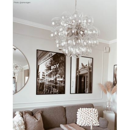 ByRydens - Kattokruunu johdossa GROSS 8xG9/4W/230V läpinäkyvä halkaisija 50 cm