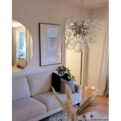 ByRydens - Kattokruunu johdossa GROSS 8xG9/4W/230V läpinäkyvä halkaisija 50 cm