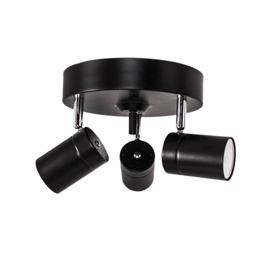 ByRydens - Kohdevalo CORRECT 3xGU10/7W/230V musta halkaisija 20 cm