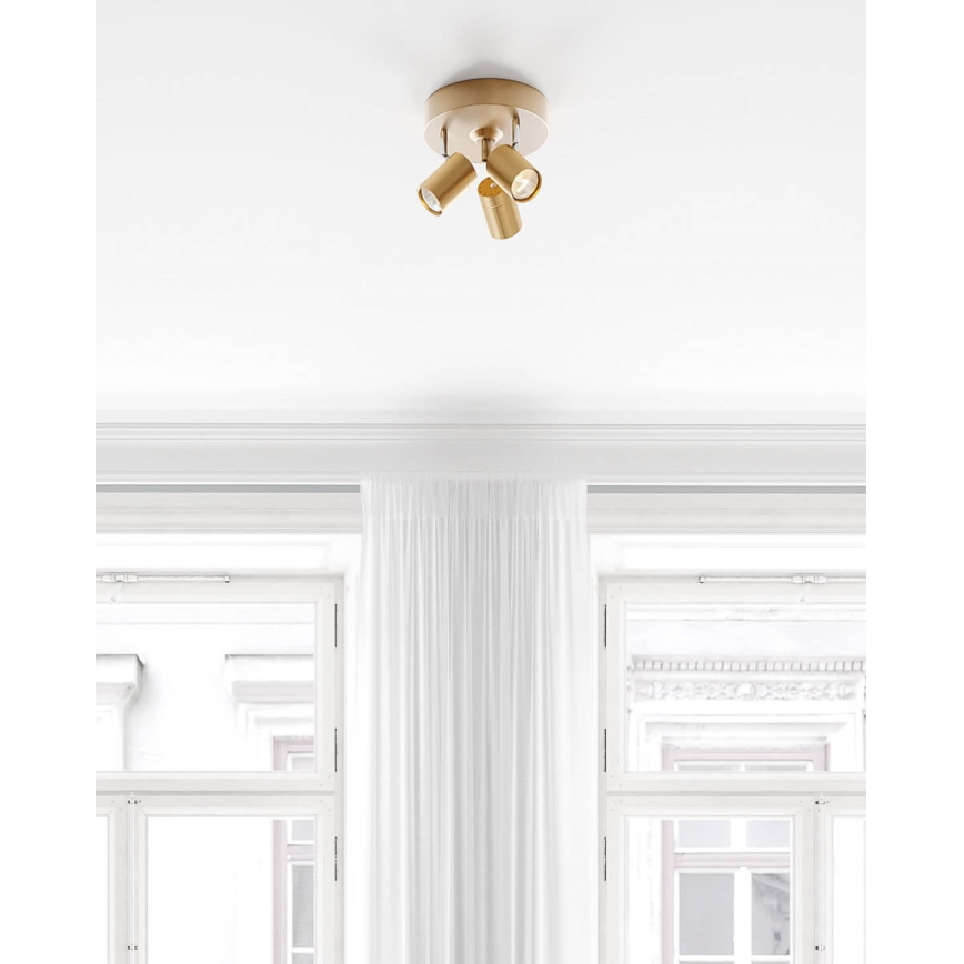 ByRydens - CORRECT-kohdevalaisin 3xGU10/7W/230V, kultainen, Ø 20 cm