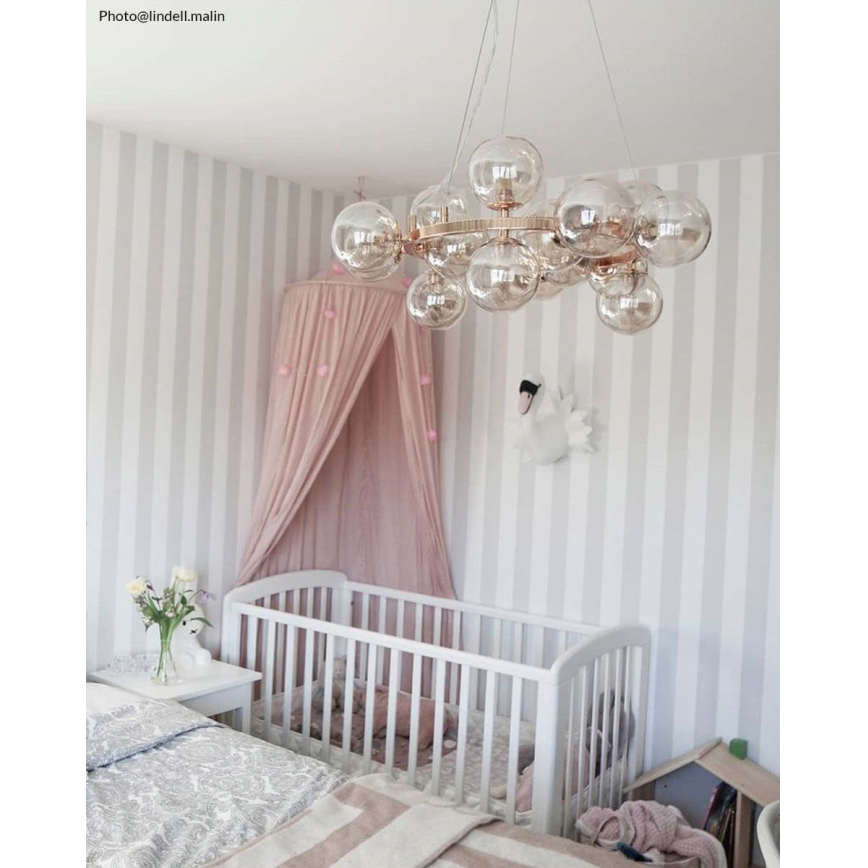 ByRydens - Kattokruunu johdossa SPLENDOR 15xG9/5W/230V savuinen/ruskea halkaisija 58 cm