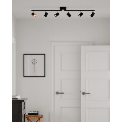 ByRydens - Kohdevalo CORRECT 6xGU10/7W/230V musta halkaisija 30 cm