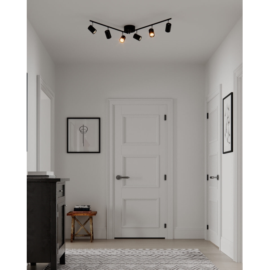 ByRydens - Kohdevalo CORRECT 6xGU10/7W/230V musta halkaisija 30 cm