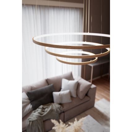 ByRydens - LED-riippuvalaisin vaijerilla TRIONE LED/45W/230V beige Ø 80 cm