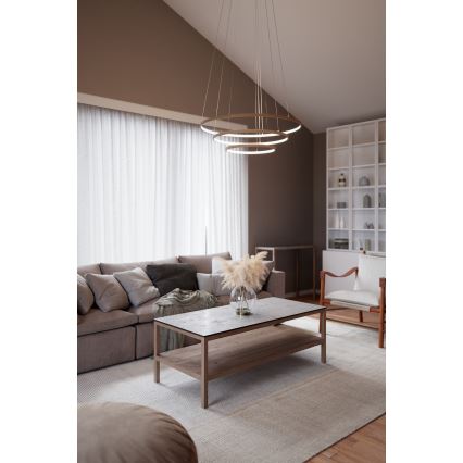 ByRydens - LED-riippuvalaisin vaijerilla TRIONE LED/45W/230V beige Ø 80 cm