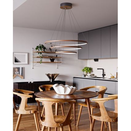 ByRydens - TRIONE LED-riippuvalaisin vaijerilla LED/45W/230V ruskea halkaisija 80 cm