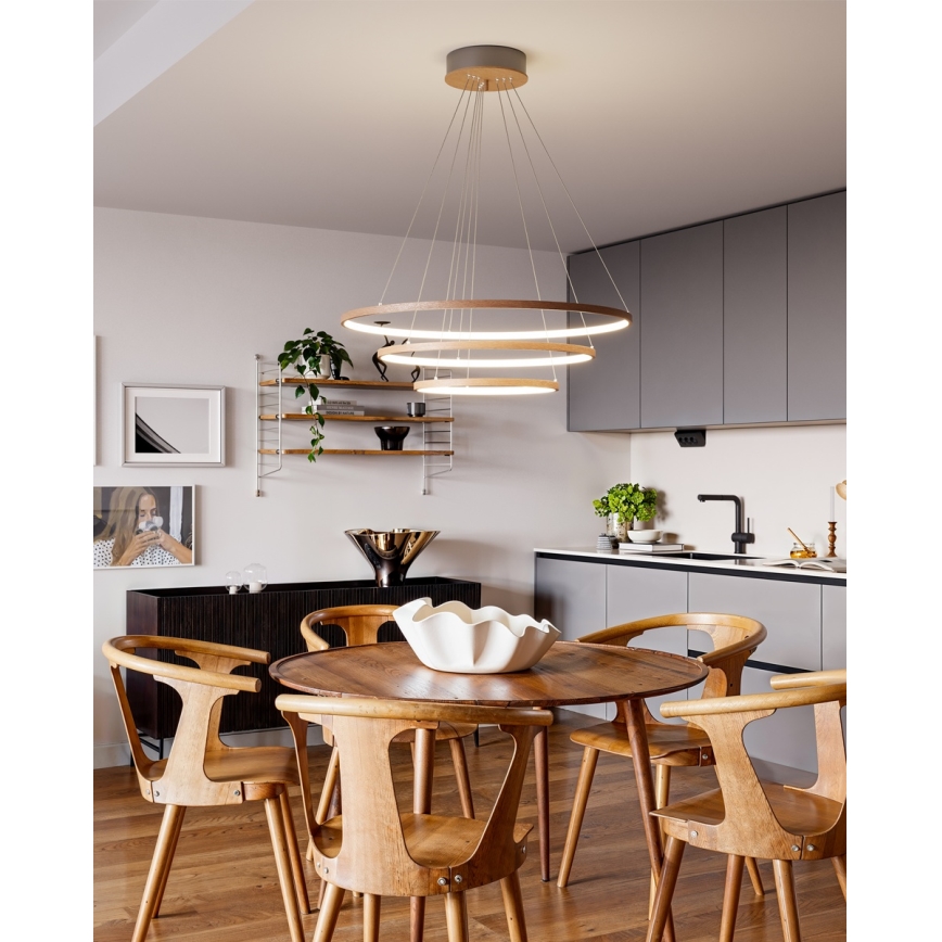 ByRydens - TRIONE LED-riippuvalaisin vaijerilla LED/45W/230V ruskea halkaisija 80 cm