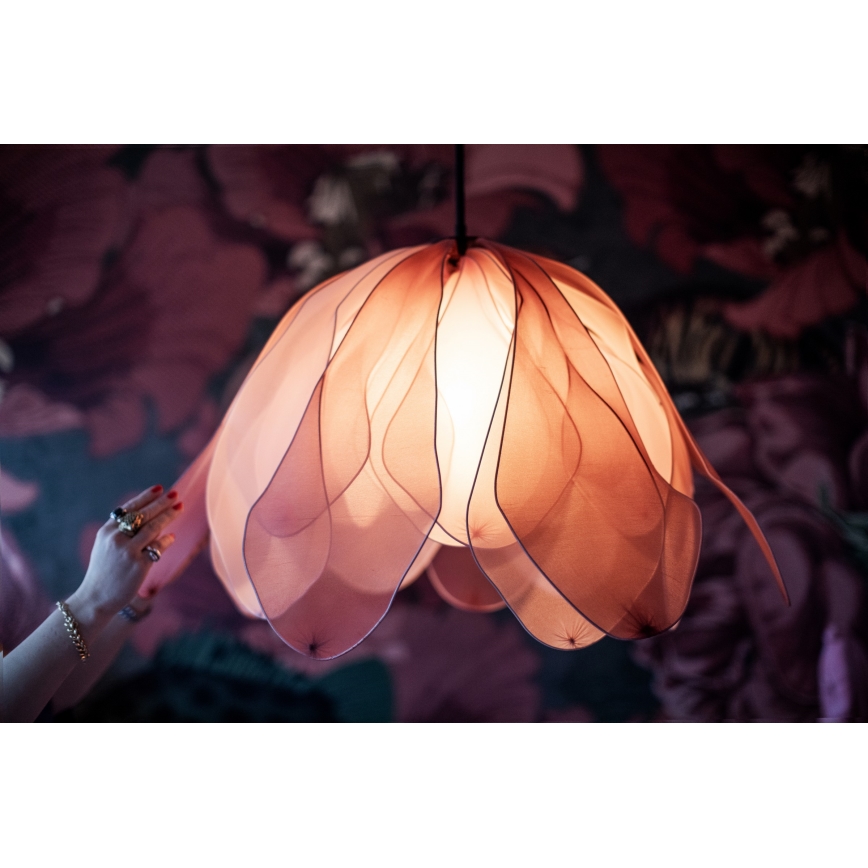 ByRydens - Kattokruunu johdossa LOU LOU 1xE27/5W/230V vaaleanpunainen halkaisija 80 cm