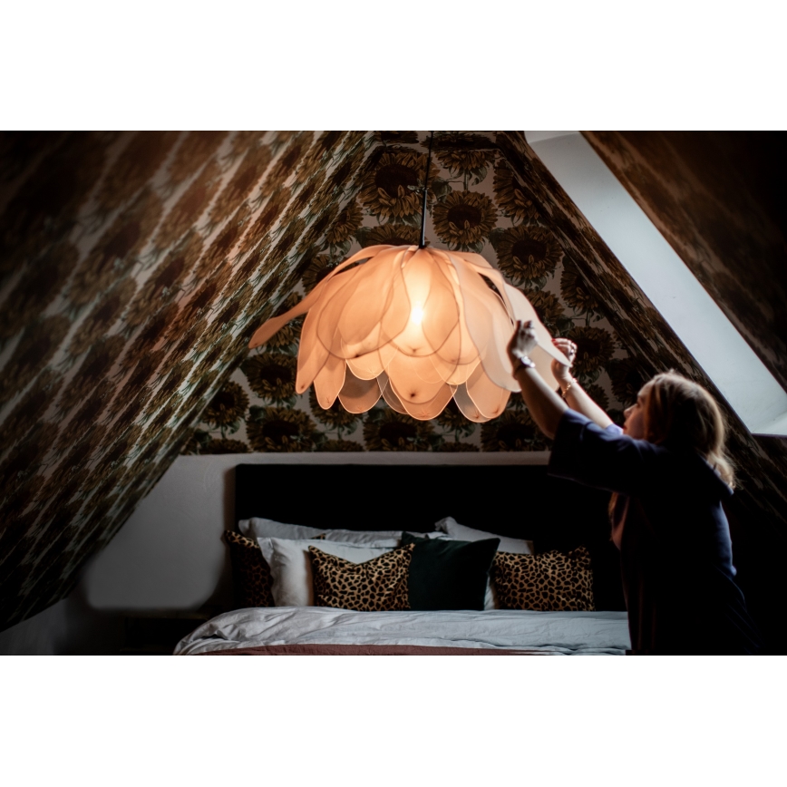 ByRydens - Kattokruunu johdossa LOU LOU 1xE27/5W/230V beige halkaisija 80 cm