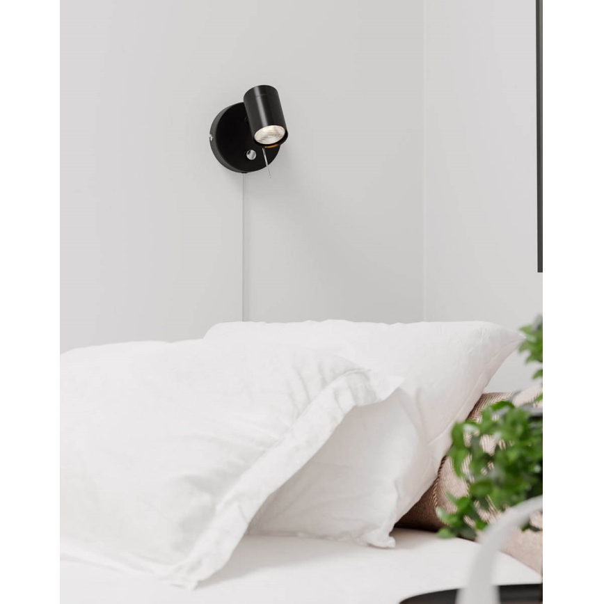 ByRydens - Himmennettävä seinävalaisin CORRECT 1xGU10/7W/230V musta