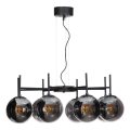 ByRydens - Kattokruunu johdossa BOYLE 8xE27/5W/230V savuinen/musta halkaisija 83 cm