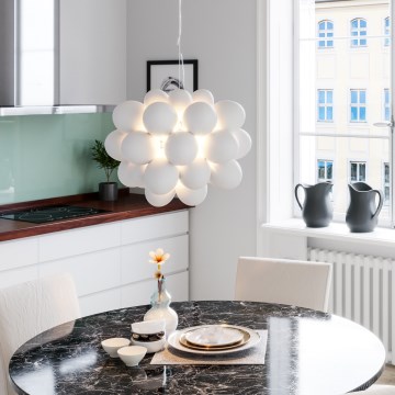 ByRydens - Kattokruunu johdossa GROSS 8xG9/4W/230V valkoinen halkaisija 50 cm