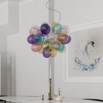 ByRydens - Kattokruunu johdossa GROSS 8xG9/4W/230V värikäs halkaisija 50 cm