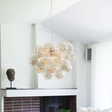 ByRydens - Kattokruunu johdossa GROSS GRANDE 8xG9/4W/230V savuinen/ruskea halkaisija 62 cm