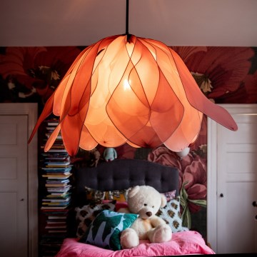 ByRydens - Kattokruunu johdossa LOU LOU 1xE27/5W/230V vaaleanpunainen halkaisija 80 cm