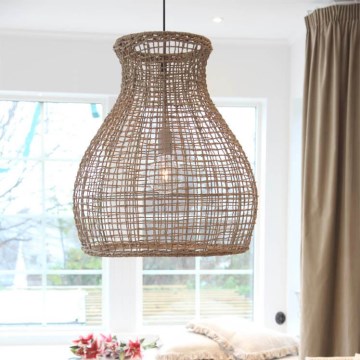 ByRydens - Kattokruunu johdossa SEAGRASS 1xE27/8W/230V beige halkaisija 49 cm