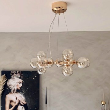 ByRydens - Kattokruunu johdossa SPLENDOR 15xG9/5W/230V savuinen/ruskea halkaisija 58 cm