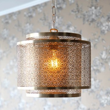 ByRydens - Kattokruunu ketjussa HERMINE 1xE27/5W/230V messinki halkaisija 34 cm