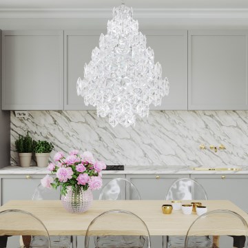 ByRydens - Kattokruunu ketjussa MONARQUE GRANDE 11xE14/5W/230V läpinäkyvä halkaisija 58 cm