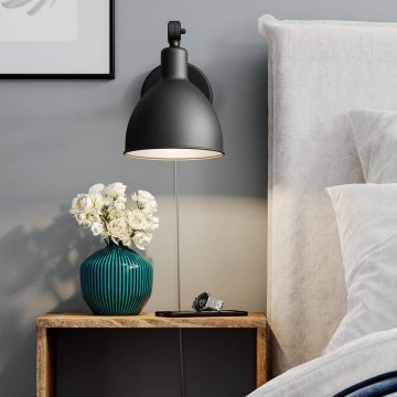 ByRydens - Seinävalaisin BASAARI MINI 1xE27/5W/230V musta