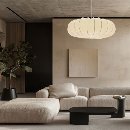 CAFEE-riippuvalaisin johdolla 1xE27/40W/230V, halkaisija 66 cm, valkoinen