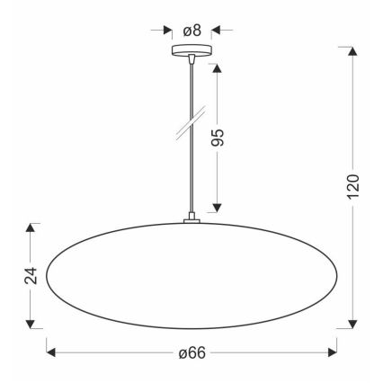 CAFEE-riippuvalaisin johdolla 1xE27/40W/230V, halkaisija 66 cm, valkoinen