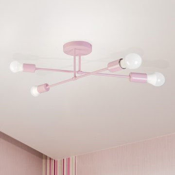 CAMBRIDGE pintakiinnitteinen kattovalaisin 4xE27/15W/230V vaaleanpunainen