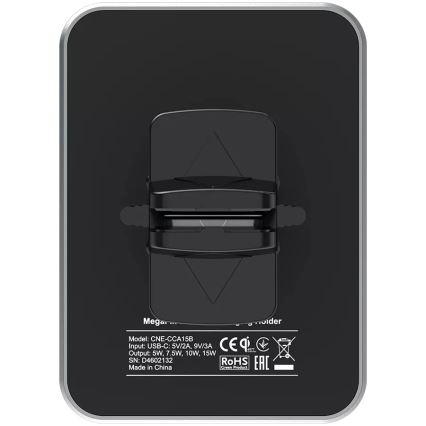 Canyon - Auton magneettinen puhelinteline, jossa Qi 5V langaton lataus, musta, kulmikas