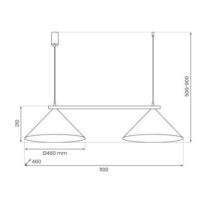 CAPITAL-riippuvalaisin johdolla 2xGX53/15W/230V beige
