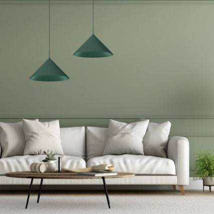 CAPITAL-riippuvalaisin kaapelilla 1xGX53/15W/230V, Ø 46 cm, vihreä