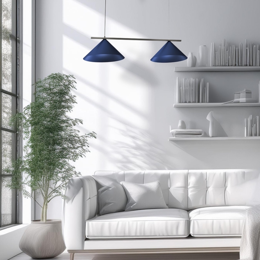 CAPITAL-riippuvalaisin kaapelilla 2xGX53/15W/230V, sininen