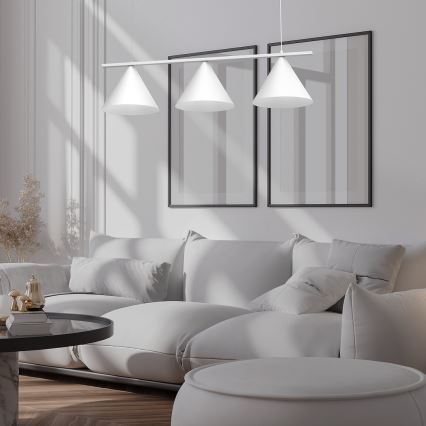 CAPITAL-riippuvalaisin kaapelilla 3xGX53/15W/230V valkoinen