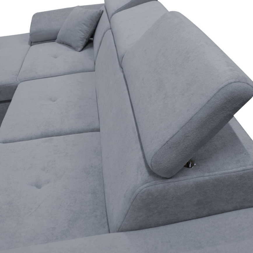 CASTELO L-muotoinen vasenkätinen kulmasohva, vuoteeksi avattava ja säilytystilalla, tummanharmaa