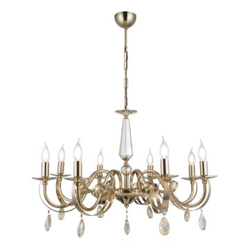 CASTRO-riippuvalaisin ketjulla 8xE14/40W/230V, kulta