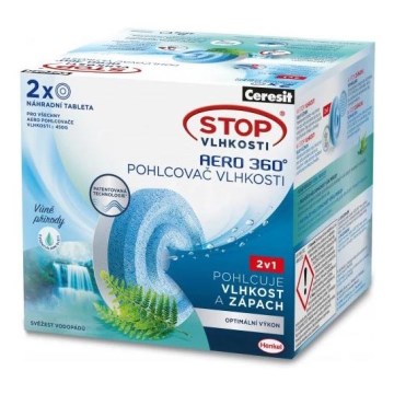 Ceresit - Ilmankuivaimen tabletit 2-in-1 AERO 360° 2x 450 g vesiputouksen raikkaus