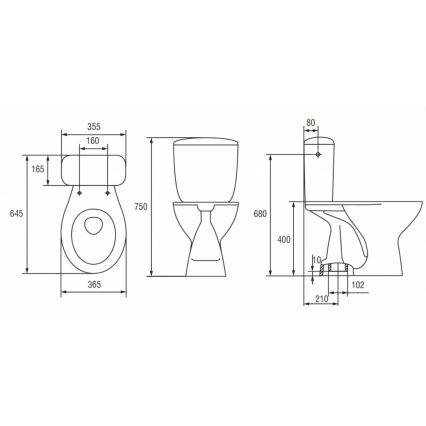 Cersanit K08-029 - Lattiakiinnitteinen WC-istuin PRESIDENT-istuinkannella, keramiikka/valkoinen