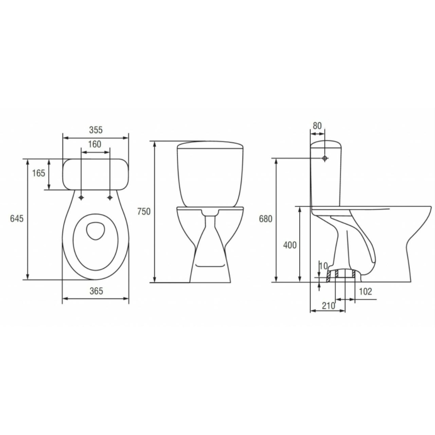 Cersanit K08-029 - Lattiakiinnitteinen WC-istuin PRESIDENT-istuinkannella, keramiikka/valkoinen
