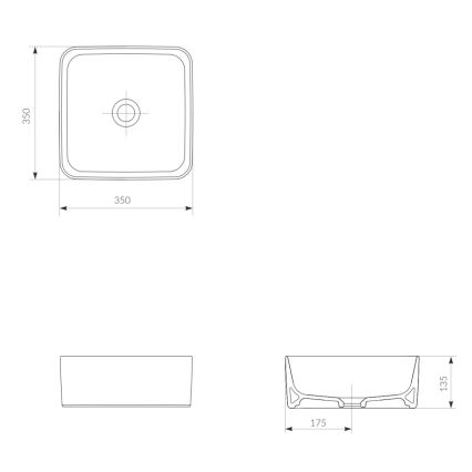 Cersanit K114-007-ECO - Pöytätason pesuallas CREA 35x35 cm keramiikka/kiiltävä valkoinen
